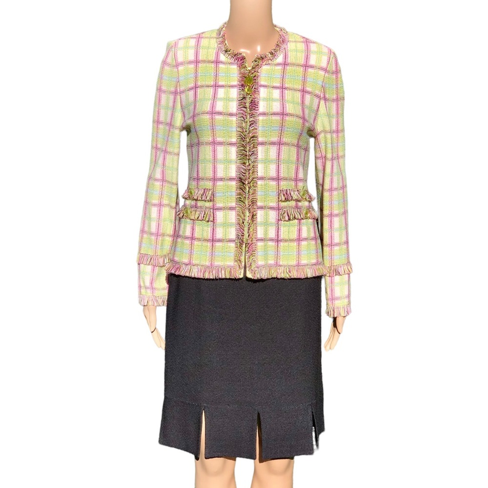 St. John Collection NWT multicolored jacket with fringe Sz 4 - Picture 3 of 16